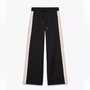 Zara Black and Cream Track Pants